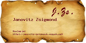 Janovitz Zsigmond névjegykártya